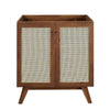 Modway Soma Rattan Weave Bathroom Vanity Cabinet (Sink Basin Not Included) 30 Inch Walnut MDY-EEI-6587-WAL