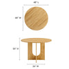 Modway Rivian 48 Inch Mango Wood Oak-Modern Round Dining Intersecting Pedestal Base Seats 4 to 6 Kitchen Breakfast Table MDY-EEI-6592-OAK