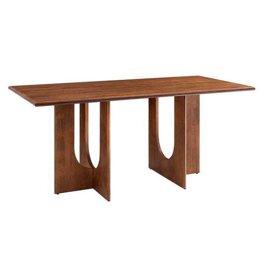 Modway Rivian 70 Inch Mango Wood Walnut-Modern Rectangle, Seats 6-8, Designed as Kitchen and Dining Room Furniture, or as Conference Table