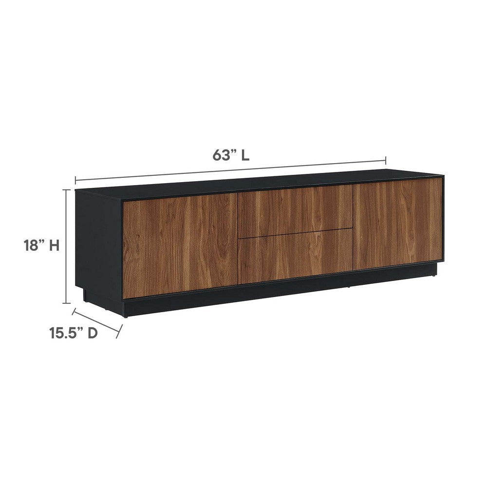 Modway Holden 63” Modern Stand in Black Walnut Supports up to 70 inch TVs MDY-EEI-6598-BLK-WAL