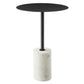 Modway EEI-6605-WHI-BLK Lyric Black Round Side Sofa End Table White Marble Base