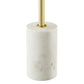 Modway EEI-6605-WHI-BRA Lyric Brass Round Side Sofa End Table White Marble Base MDY-EEI-6605-WHI-BRA