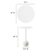 Modway EEI-6606-WHI-WHI Aliza Acacia Wood White Round Side Living Room End Table Marble Base MDY-EEI-6606-WHI-WHI