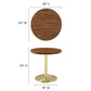 Modway EEI-6610-BRA-LOC Viva Brass Light Oak Round Acacia Wood Side Living Room End Table Metal Pedestal Base MDY-EEI-6610-BRA-LOC