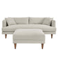 Modway EEI-6614-HEI Zoya Down Filled Overstuffed Sofa and Ottoman Set Heathered Weave Ivory MDY-EEI-6614-HEI