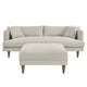 Modway EEI-6614-HEI Zoya Down Filled Overstuffed Sofa and Ottoman Set Heathered Weave Ivory MDY-EEI-6614-HEI