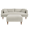 Modway EEI-6614-HEI Zoya Down Filled Overstuffed Sofa and Ottoman Set Heathered Weave Ivory MDY-EEI-6614-HEI