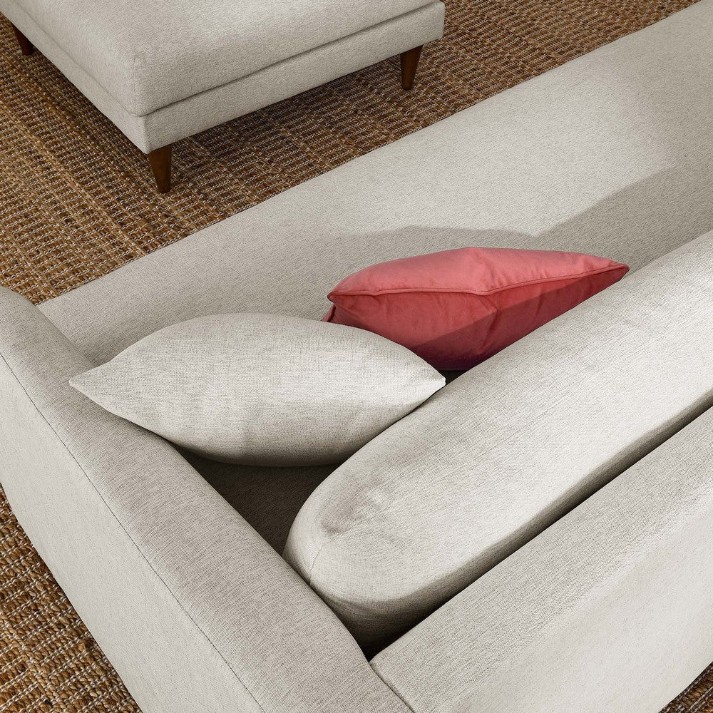 Modway EEI-6614-HEI Zoya Down Filled Overstuffed Sofa and Ottoman Set Heathered Weave Ivory MDY-EEI-6614-HEI