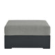 Modway Tahoe Aluminum Ottoman in Gray Charcoal with Weather-Resistant Cushion-Ideal as Outdoor Footstool Patio or Sunroom Furniture