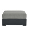 Modway Tahoe Aluminum Ottoman in Gray Charcoal with Weather-Resistant Cushion-Ideal as Outdoor Footstool Patio or Sunroom Furniture