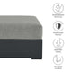 Modway Tahoe Aluminum Ottoman in Gray Charcoal with Weather-Resistant Cushion-Ideal as Outdoor Footstool Patio or Sunroom Furniture