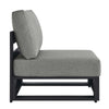 Modway Tahoe Aluminum Patio Gray Modular Weather-Resistant Cushions-Perfect as Club Outdoor Lounge Armless Chair MDY-EEI-6628-GRY-GRY