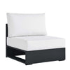 Modway Tahoe Aluminum Patio Gray White Modular Weather-Resistant Cushions-Perfect as Club Outdoor Lounge, Armless Chair