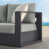 Modway Tahoe Aluminum Modular Outdoor Patio Gray with Weather-Resistant Cushions Couch for Garden Backyard Poolside Right-Facing Loveseat