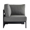 Modway Tahoe Aluminum Outdoor Sectional Corner Chair in Gray Charcoal with Weather-Resistant Cushions Deep Seat Modular for Patio Furniture