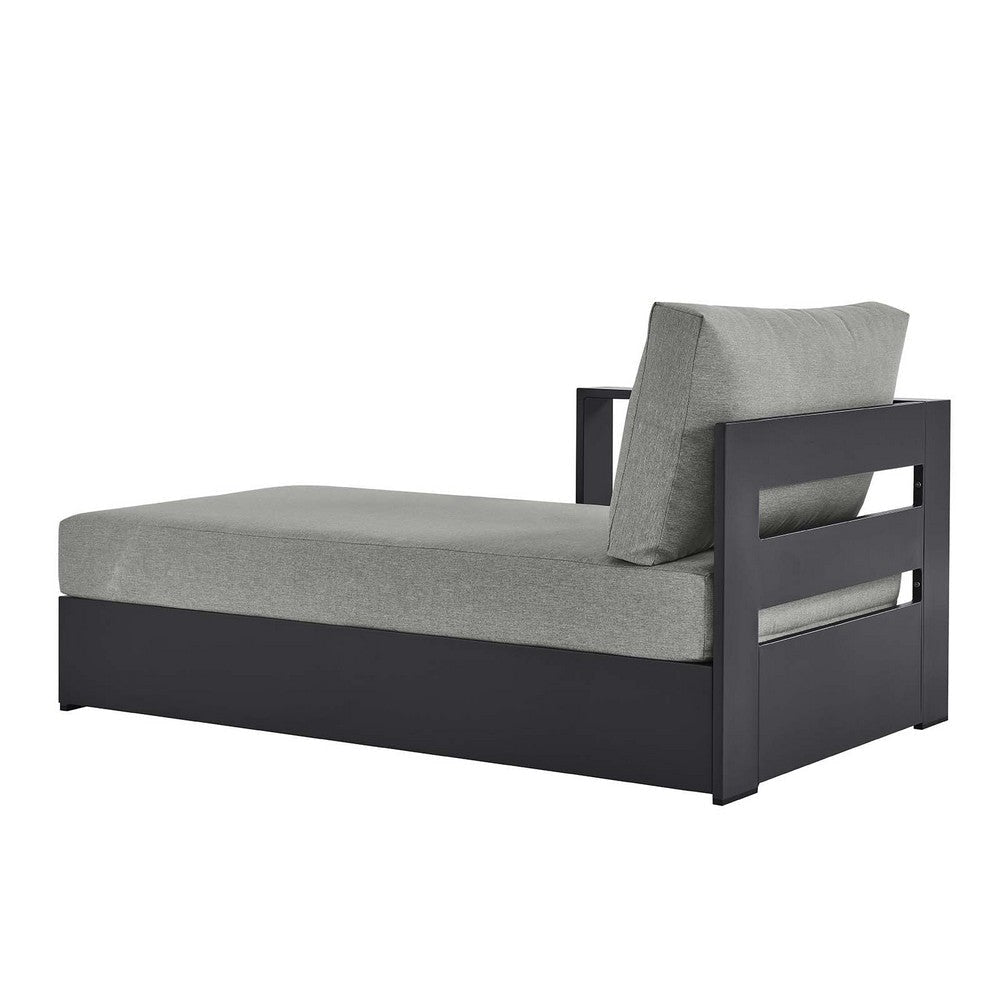 Modway Tahoe Aluminum Outdoor Gray with Weather-Resistant Cushions Modular Patio Lounger for Pool Furniture or Sectional Sofa Set