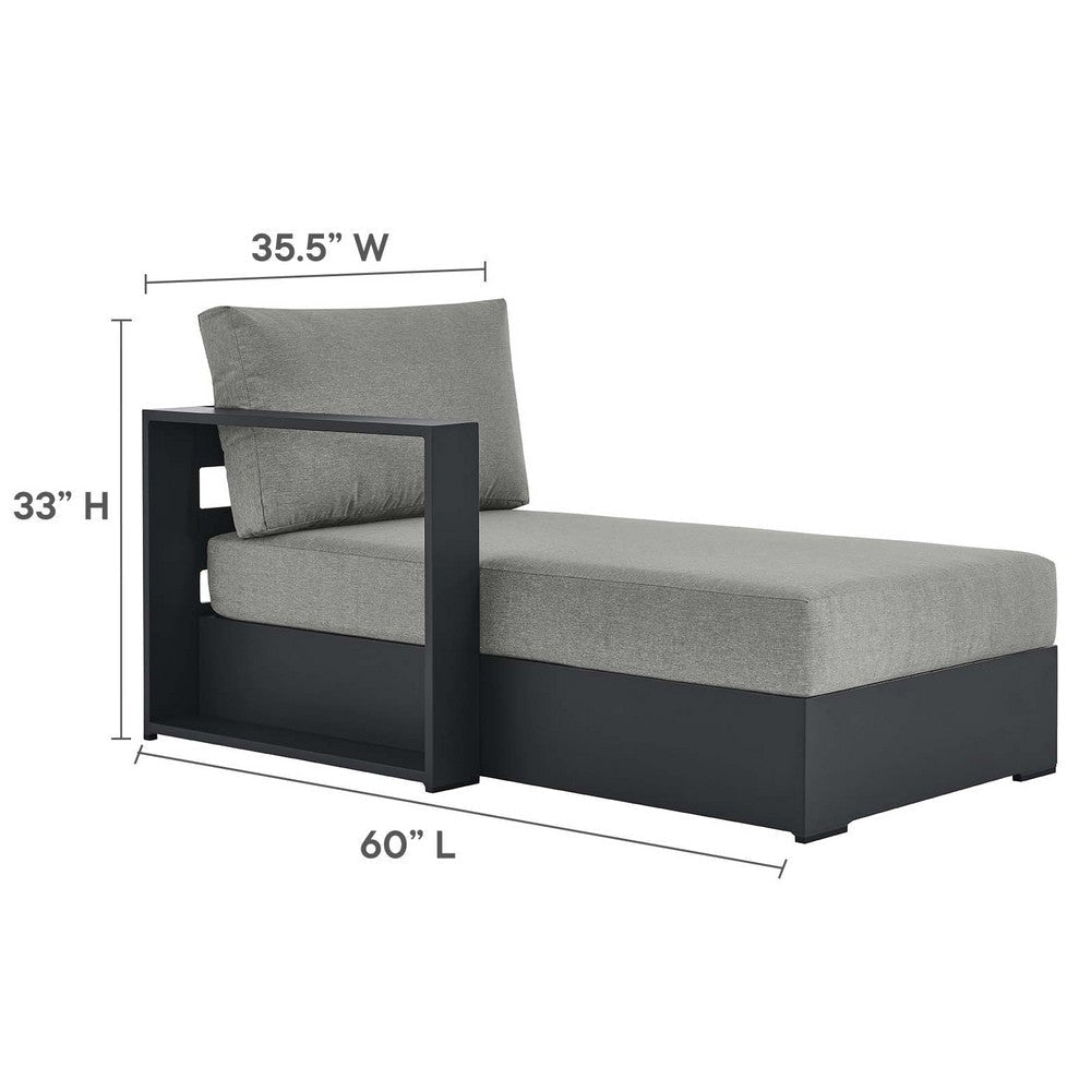 Modway Tahoe Aluminum Outdoor Gray with Weather-Resistant Cushions Modular Patio Lounger for Pool Furniture or Sectional Sofa Set