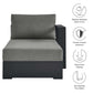 Modway Tahoe Powder-Coated Aluminum Outdoor Gray Charcoal with Weather-Resistant Cushions Modular Patio Lounger for Pool Furniture