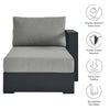 Modway Tahoe Powder-Coated Aluminum Outdoor Gray with Weather-Resistant Cushions Modular Patio Lounger for Pool Furniture or Sectional Sofa