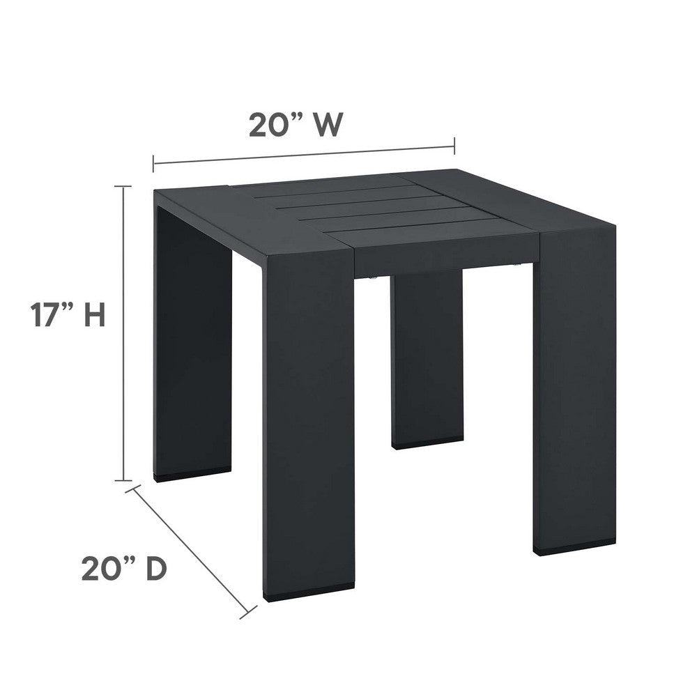 Modway Tahoe Outdoor Patio Powder-Coated Aluminum End Table Grey MDY-EEI-6635-GRY