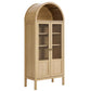 Modway Tessa Arched 71" Tall Storage Display Cabinet in Oak Wood Grain