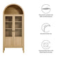 Modway Tessa Arched 71’’ Tall Storage Display Cabinet in Oak Wood Grain MDY-EEI-6638-OAK