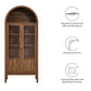 Modway Tessa Arched 71’’ Tall Storage Display Cabinet in Walnut Wood Grain MDY-EEI-6638-WAL