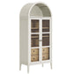 Modway Nolan Modern Farmhouse 71" Tall Arched Storage Display Cabinet in White Oak Wood Grain