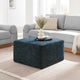 Modway Callum 28 Inch Square Ottoman in Heathered Weave Azure - Heathered Woven Fabric - Versatile Upholstered Coffee Table and Footrest - Couch Ottoman - Living Room Accent Table - Large Footstool