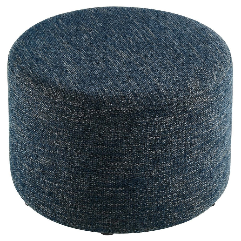 Callum Large 23" Round Woven Heathered Fabric Upholstered Ottoman  - No Shipping Charges
