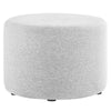 Modway Callum 23 Inch Round Ottoman in Heathered Weave Light Gray, Woven Heathered Fabric - Ottoman Side Table, Small Ottoman Coffee Table - Accent Table or Footrest Ottoman