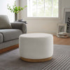 Tilden Large 23" Round Performance Velvet Upholstered Ottoman  - No Shipping Charges