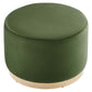 Tilden Large 23" Round Performance Velvet Upholstered Ottoman  - No Shipping Charges