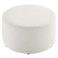 Callum Large 29" Round Woven Heathered Fabric Upholstered Ottoman  - No Shipping Charges