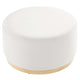 Modway Tilden 29 Inch Round Performance Velvet Upholstered Ottoman in Alabaster Natural - Round Ottoman Coffee Table for Living Room