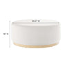 Tilden Large 38’ Round Performance Velvet Upholstered Ottoman - No Shipping Charges MDY-EEI-6650-ALA-NAT