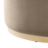 Modway Tilden 38 Inch Round Performance Velvet Upholstered Ottoman in Taupe Natural - Round Ottoman Coffee Table for Living Room Large