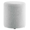 Modway Callum 16 Inch Round Ottoman in Heathered Weave Light Gray - Woven Heathered Fabric - Upholstered Ottoman for Living Room - Ottoman Side Table, Vanity Seat, Accent Table or Footrest Ottoman