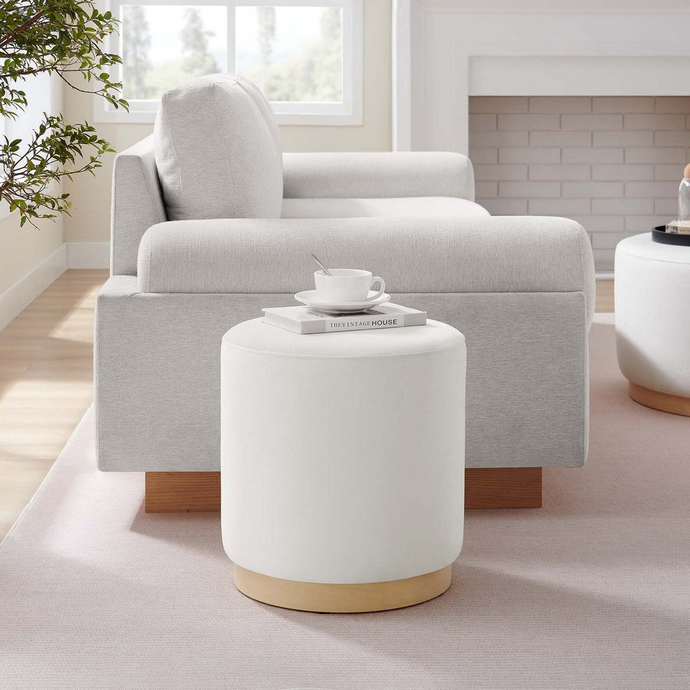 Modway 16’’ Round Performance Velvet Upholstered Upholstered Ottoman