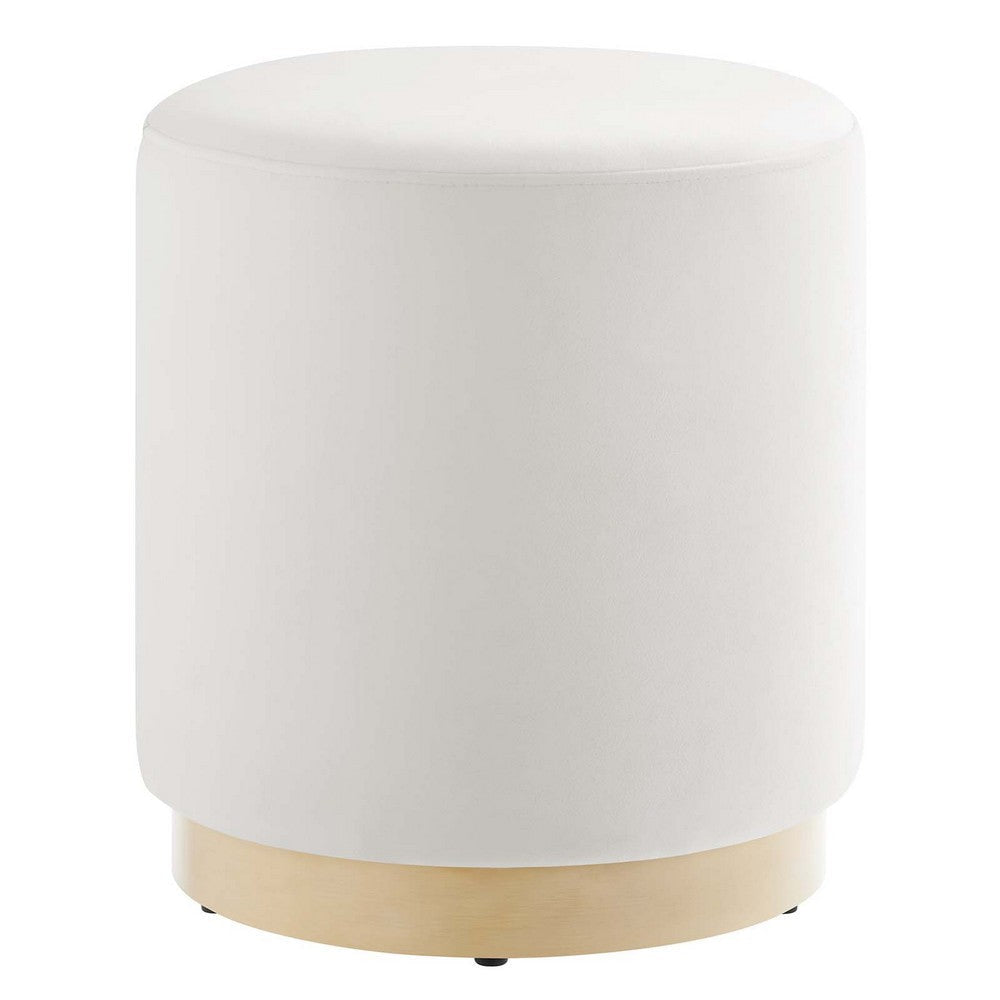 Modway 16" Round Performance Velvet Upholstered Upholstered Ottoman