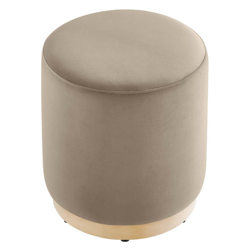 Tilden 16’’ Round Performance Velvet Upholstered Ottoman MDY-EEI-6652-TAU-NAT