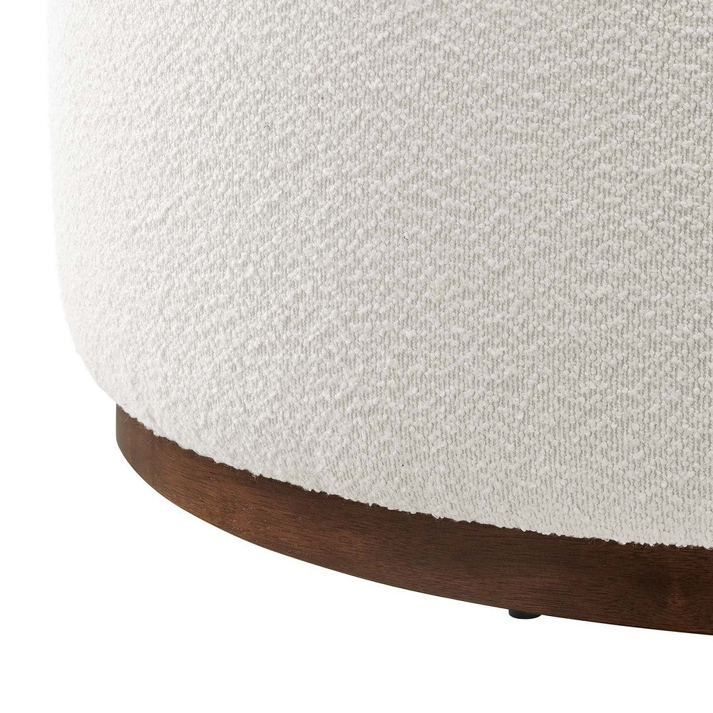 Tilden Large 38" Round Boucle Upholstered Upholstered Ottoman  - No Shipping Charges