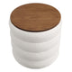 Mezzo Round Boucle Fabric Storage Ottoman - No Shipping Charges MDY-EEI-6685-CLO