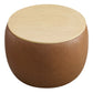 Perla Round Vegan Leather Storage Ottoman  - No Shipping Charges