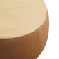 Perla Round Vegan Leather Storage Ottoman - No Shipping Charges MDY-EEI-6687-TAN