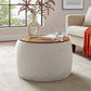 Perla Woven Heathered Fabric Upholstered Storage Ottoman - No Shipping Charges MDY-EEI-6688-HEI