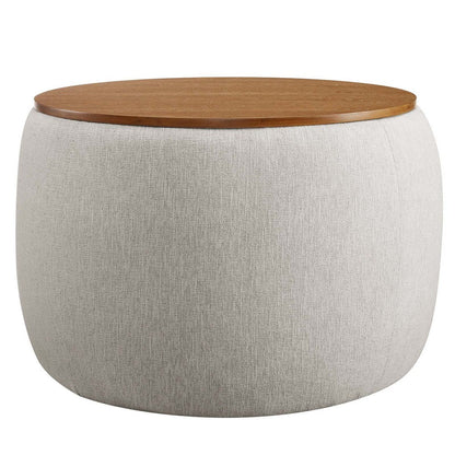 Modway Perla Woven Heathered Fabric Upholstered Storage Ottoman |No Shipping Charges