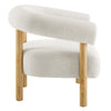 Modway Sable Accent Lounge Armchair with Heathered Fabric in Ivory Natural-Chair for Living Room MDY-EEI-6689-IVO-NAT