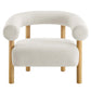 Modway Sable Accent Lounge Armchair with Heathered Fabric in Ivory Natural-Chair for Living Room MDY-EEI-6689-IVO-NAT