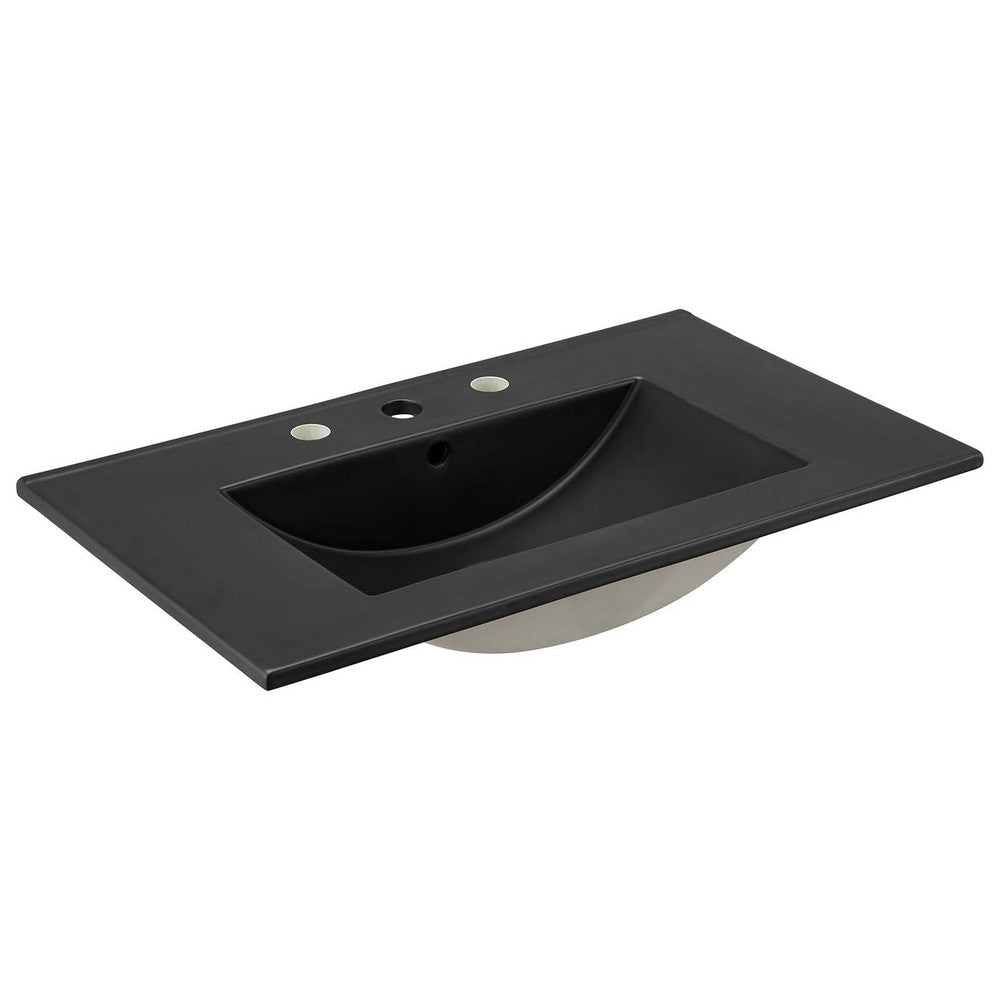 Modway Chaucer 30” Bathroom Vanity Black with Ceramic Sink Basin 30 Inches MDY-EEI-6696-BLK-BLK